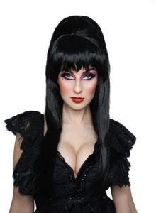 Dark Mistress Elvira Black Beehive Wig Gothic Halloween Cosplay Costume Hair - Picture 1 of 1