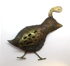 Decorazione artistica da parete in metallo *Quaglia da gioco artigianale* 5 1/2" Arizona - Foto 1 di 3
