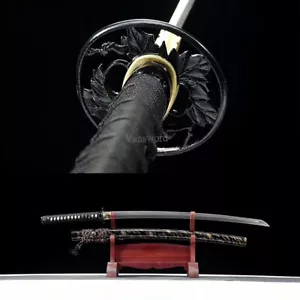 Folded Steel Clay Tempered Handmade Japanese Katana Sword Samurai Full Tang Shar - Picture 1 of 11