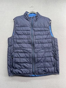 GAP Vest Mens Medium Navy PrimaLoft Puffer Quilted Insulated Zip Pockets Warm - Picture 1 of 24