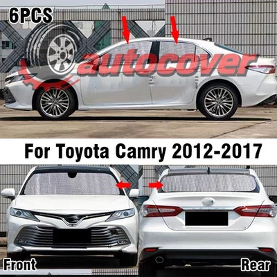 6X para-brisa dianteiro traseiro privacidade para Toyota Camry 2012-2017 - Imagem 1 de 4