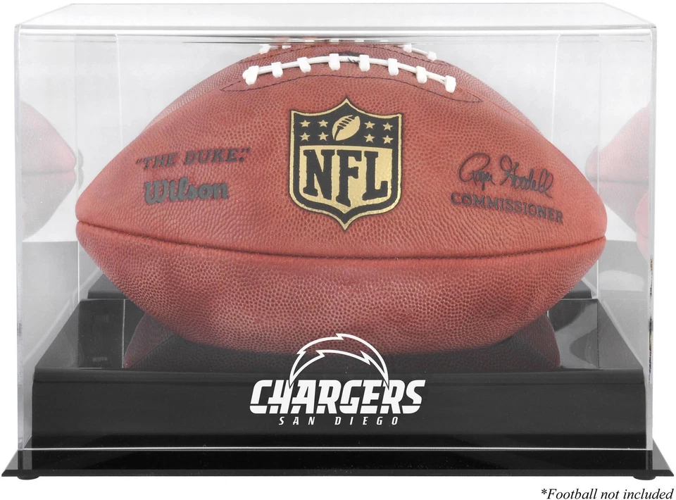 San Diego Chargers Black Base Football Display Case - Image 1 of 1