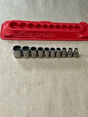 SNAP-ON 10PC SOCKET SET 1/4" SHALLOW 12 POINT (B33002891) - Image 1 of 4