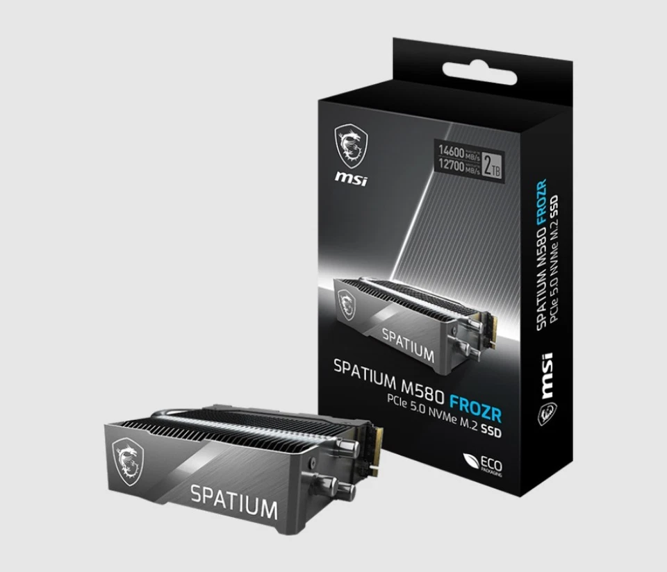 MSI SPATIUM M580 PCIe 5.0 NVMe M.2 FROZR 2TB, 4GB LPDDR4, Sequential Read up to - Image 1 of 1