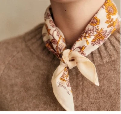 Sézane Floral Foulard Pour La Vie Bufanda Abril Floral Bandana Algodón Foto 1 de 3