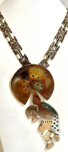 47,5 g Vintage Taxco Victoria Sterlingsilber gemischtes Metall Halskette 16 Zoll Schmuckset G - Bild 1 von 10