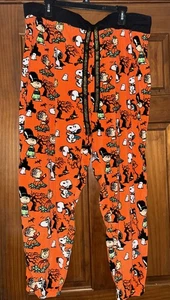 Peanuts Charlie Brown Snoopy Woodstock Halloween Fleece Womans Pajamas Pants 3X - Picture 1 of 5