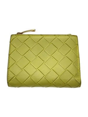 BOTTEGA VENETA Intrecciato Cartera Plegable Cuero Amarillo 707601 Foto 1 de 4