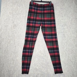ClimateRight by Cuddl Duds Damen karierte Fleece Leggings rot/grün - Bild 1 von 6