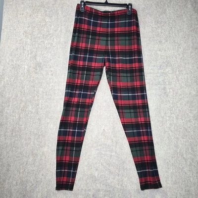 Leggings para mujer ClimateRight By Cuddl Duds a cuadros de vellón rojos/verdes Foto 1 de 4