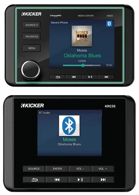 Kicker 46KMC5 Marine 3" Receiver w/Bluetooth/AM/FM/Sirius Ready+Digital Remote - Image 1 of 4