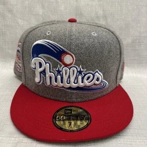 Philadelphia Phillies New Era 59FIFTY Gray Wool Hat Cap Size 7 1/2 - Picture 1 of 6
