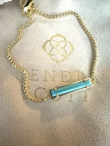 Bracciale Kendra Scott Bar Turchese/Scorrevole/Turchese/Oro - Foto 1 di 2