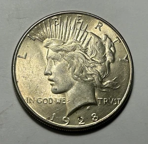 1928 S PEACE DOLLAR AU+ - Picture 1 of 2
