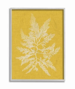 Coral Seaweed Yellow White Beach Grey Framed Wall Art, 11 x 14, Design by Art... - Picture 1 of 7