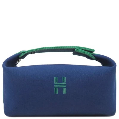 Bolso de mano HERMES Birkin A negro PM Toile Ash azul marino oscuro bolso tocador usado Foto 1 de 4