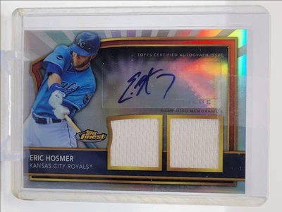 ERIC HOSMER 2011 TOPPS FINEST DUAL PATCH AUTOGRAPH REFRACTOR AUTO /499 Q5476 - Image 1 of 2