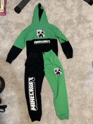 Sudadera Minecraft Big Boys Talla S-M Negro y Verde Foto 1 de 4