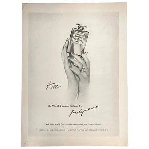 Anuncio impreso vintage de perfume Molyneux Paris 1950 - Imagen 1 de 1
