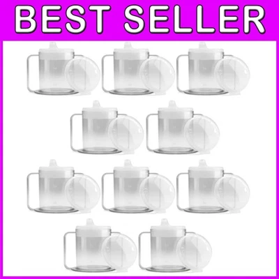 Taza para sorber adultos 9 oz sin BPA con asas ergonómicas - apta para lavavajillas - paquete de 10 Foto 1 de 4