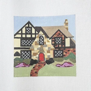 MPL NEEDLEPOINT CANVAS:  COTTAGE    GG - Picture 1 of 2