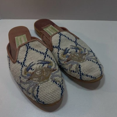 Snapdragon туфли мулы вышивка богемное шерсти скольжения на краба большой антропологии - Изображение 1 из 4