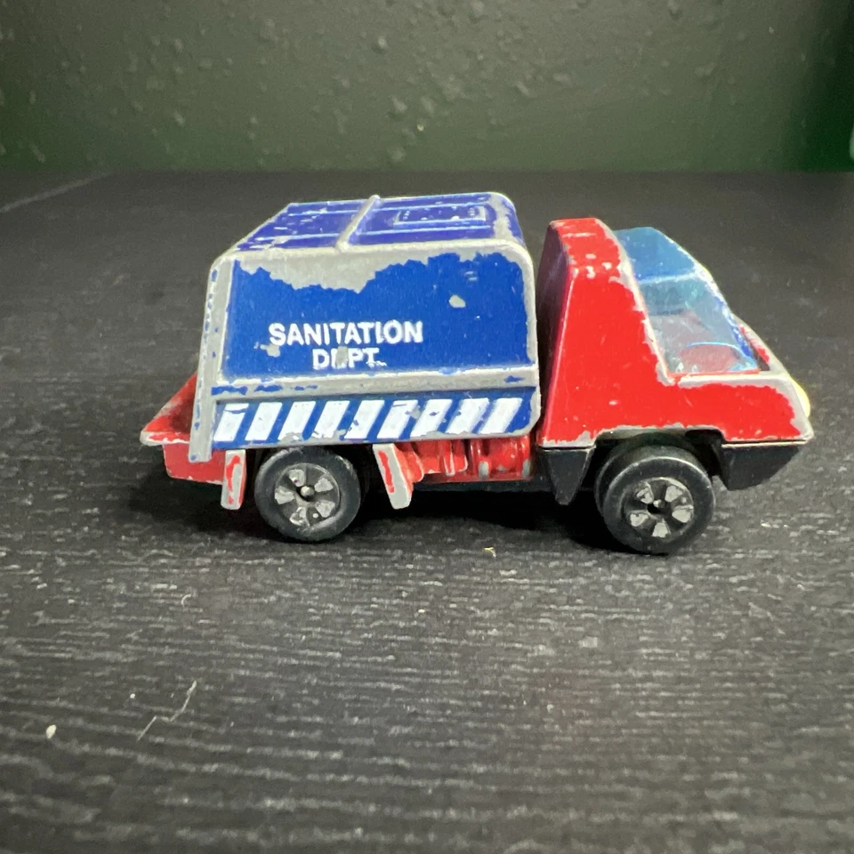 Vintage Playart Garbage Truck Die Cast Sanitation Dept. Blue Hong Kong 2.5” - Image 1 of 4