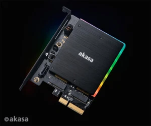Akasa AK-PCCM2P-03 M.2 PCIe SSD and M.2 SATA SSD Card with RGB LED and Heatsink - Picture 1 of 1