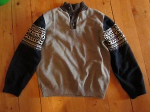 The Children's Place Gray and Navy Henley-Style Sweater - XL (14) - Picture 1 of 3