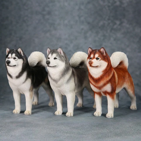 1/6 Alaska sled dog model simulation dog resin ornament animal Christmas gift AU Cover