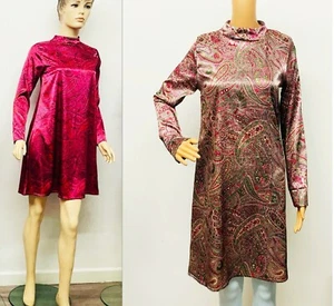 Ladies Satin Paisley Tunic Dress Tops Sizes 10 12 14 16 and 18 FINAL REDUCTION - Picture 1 of 6