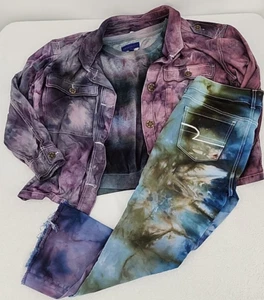 Completo donna Ice Tie Dye AE Artist Flare taglia 8 maglione aero giacca media XL - Foto 1 di 23
