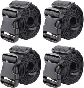 Paquete de 4 correas utilitarias de 1,5" con hebilla ajustable negras 9,5 pies lon - Imagen 1 de 2