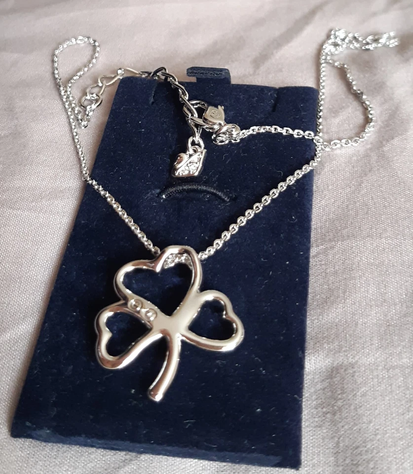 Catena argento Swarovski trifoglio - Immagine 1 di 4