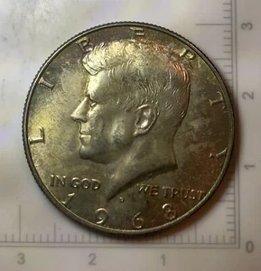 1968 D Kennedy Half Dollar 40% Silver Toned & DDR Error Coin - Picture 1 of 9