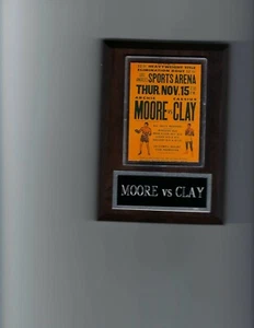ARCHIE MOORE VS CASSIUS CLAY PLAQUE BOXING CHAMPION PHOTO PLAQUE MUHAMMAD ALI - Picture 1 of 1