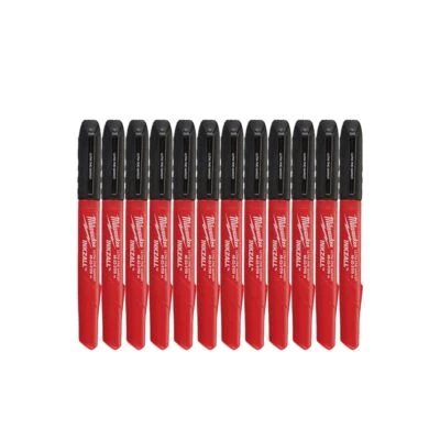 Milwaukee 12 Pack Black Marking Pens UFP Markers for Precision Marking - Image 1 of 4
