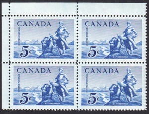 PIERRE GAULTIER, EXPLORADOR FRANCÉS = Canadá 1958 #378 MNH UL BLOQUE EN BLANCO de 4 - Imagen 1 de 1