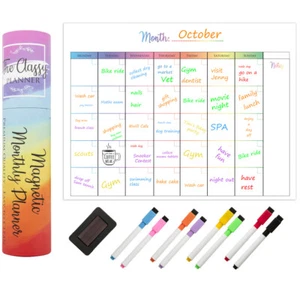 Job Lot 42 Monthly Planner Whiteboard A3 Magnetic Whiteboard for Fridge Dry Wipe - Picture 1 of 9