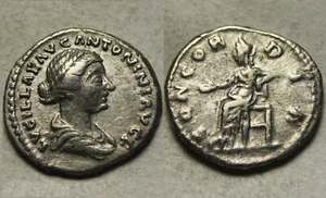 Rare Genuine ancient Roman Silver coin denarius Lucius Verus Lucilla CONCORDIA - Picture 1 of 5