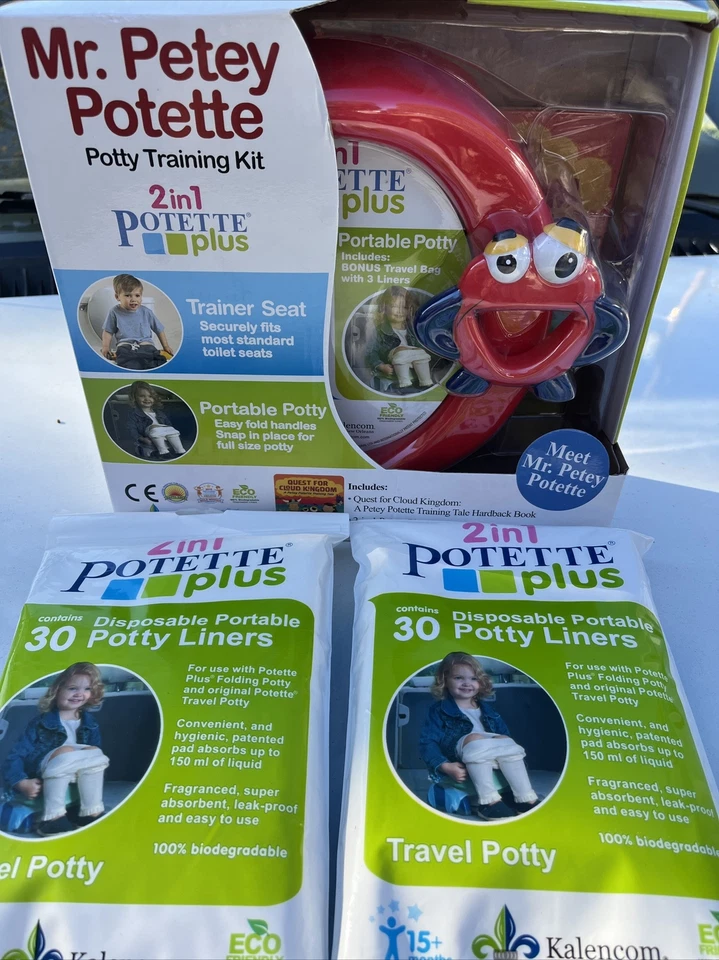 New 2 In 1 Potette Plus Portable Potty With Disposable Liners(30ct Each)Training - Image 1 of 3