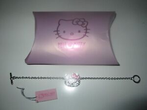 Hello Kitty Sanrio 2013 Rhinestone Crystal Bracelet 7 inch Toggle Clasp Package 