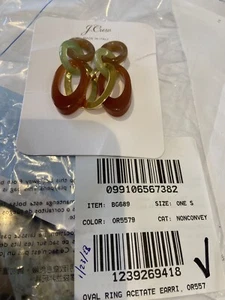 j crew oval ring acetate earri, qr557 item# bg689 - Picture 1 of 1