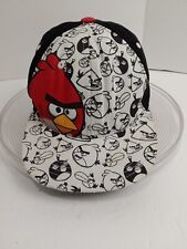 Angry Birds Flat Brim Trucker Style Hat Cap OSFA Snapback Grey Red Logo