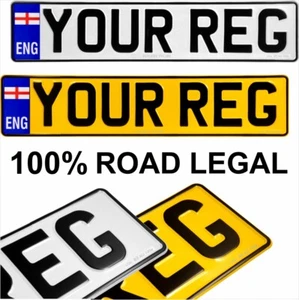 2x ENG Badge Pressed number plates metal embossed car registration UK Road Legal - Picture 1 of 4