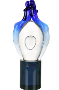 MURANO Art Glass Lover's Embrace on Pedestal Blue/Clear for Oggetti Italy New - Picture 1 of 7