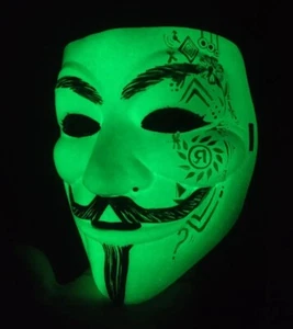 stand with Ukraine mafia game mask full face Anonymus glow in dark - Picture 1 of 2