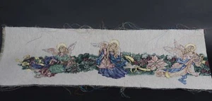 Angel Wreath Table Runner Unfinished Tapestry Fabric Hark Bells Lena Liu xmas - Picture 1 of 2