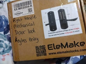Open Box. Elemake AX-MKS004R Right Hand, Keyless Lock Mechanical Keypad, Blk - Picture 1 of 2