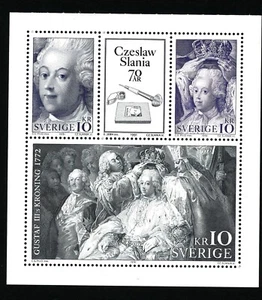 Sweden 1991 cpl booklet pane Slania 70 years. Gustaf III. Engraver Slania.  MNH - Picture 1 of 1